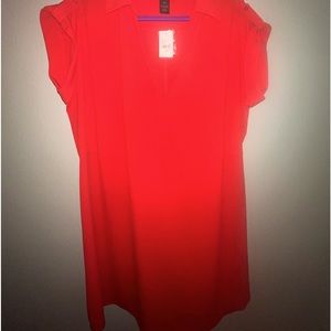 Orangish-Red belted dress